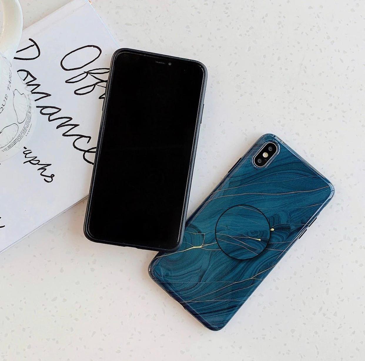 The Blue Brushed Slim Case Cover With Holder