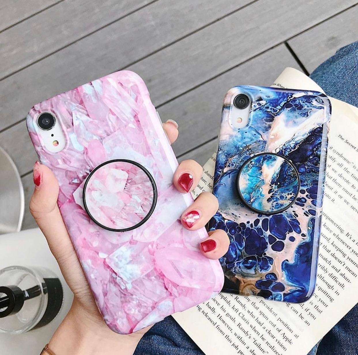 The Pink And Blue Slim Case Cover With Holder