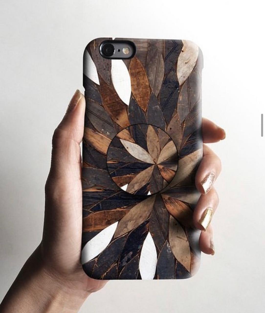 The Wooden Pattern Slim Case Cover With Holder
