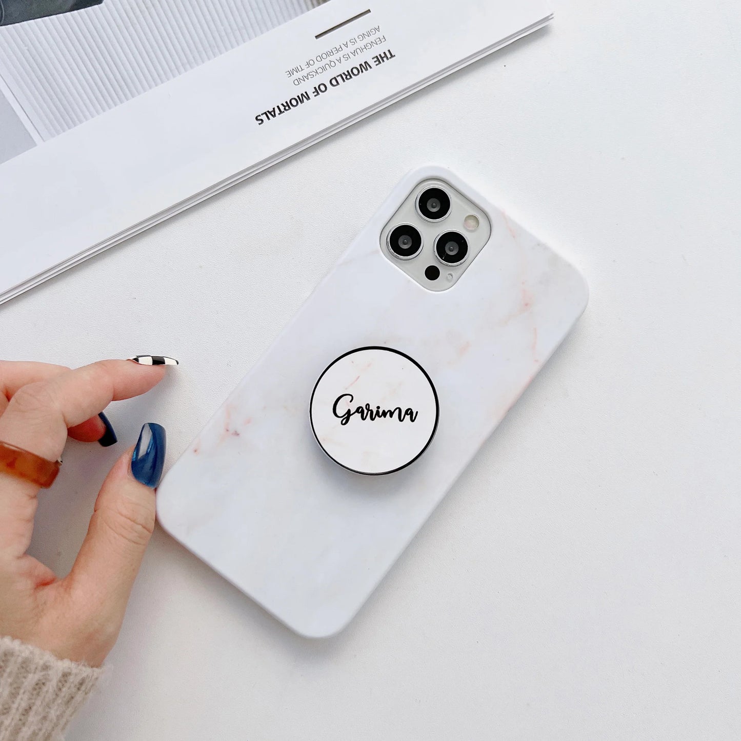 Marble Family Slim Case Cover With Holder In 4 Different Styles