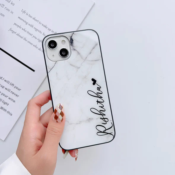 Marble Finish Glass Phone Case