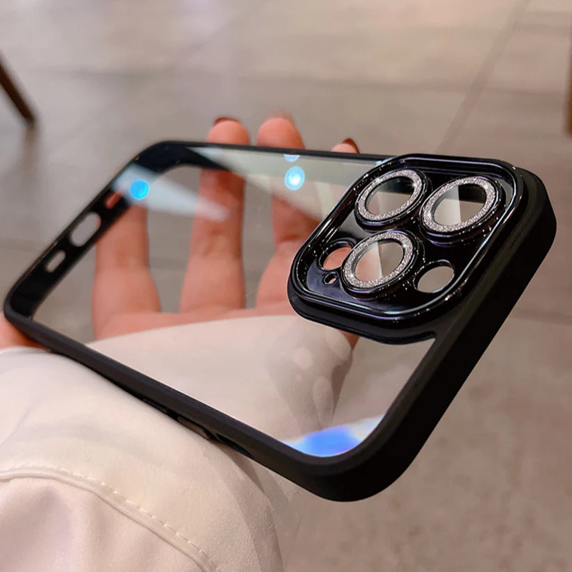 Diamond Camera Lens Clear Bumper Case