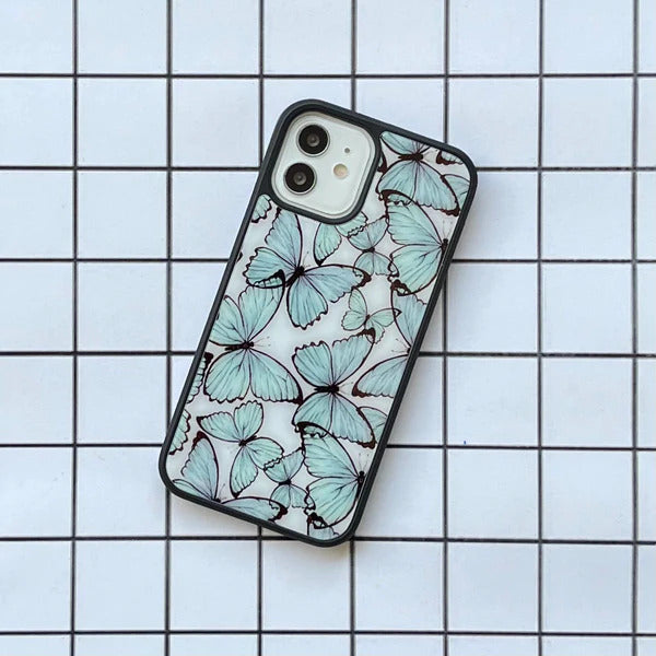 Blue Butterfly Case Glass Case