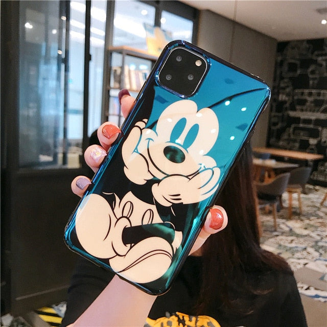 Cute Mickey Minnie Cartoon Glass Case