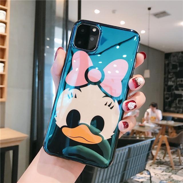 Cute Mickey Minnie Cartoon Glass Case