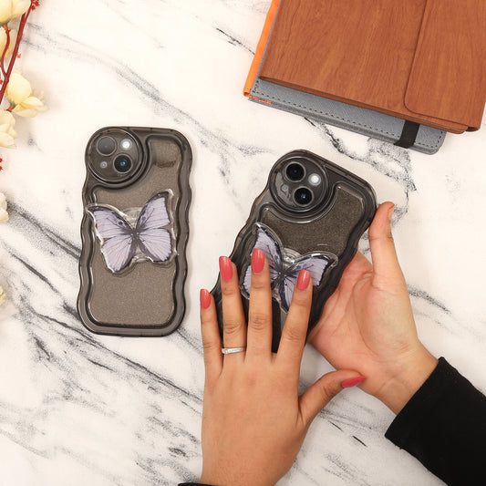 Butterfly Black With Holder Phone Case For iPhone Case