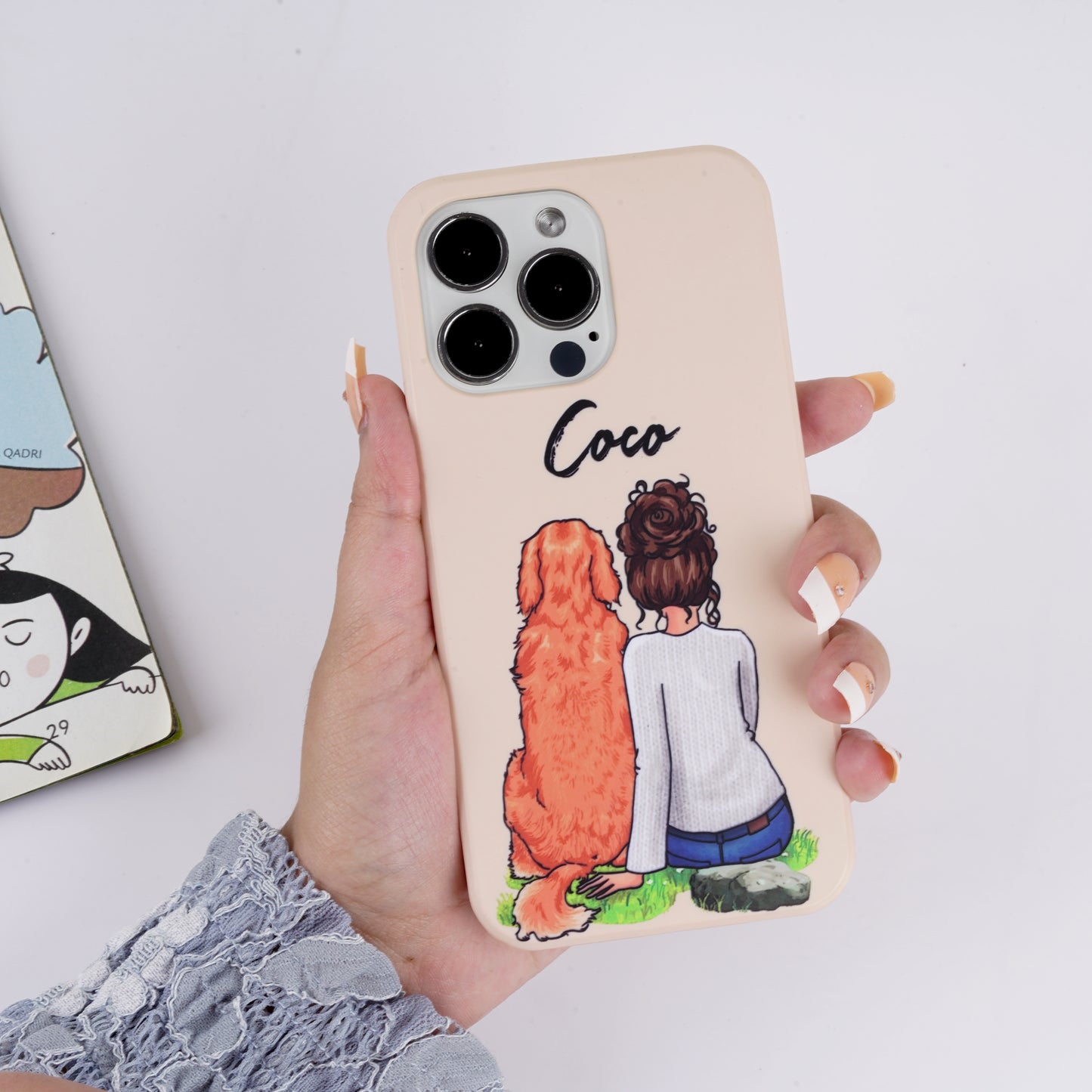 Girl With Dog Customised Slim Case