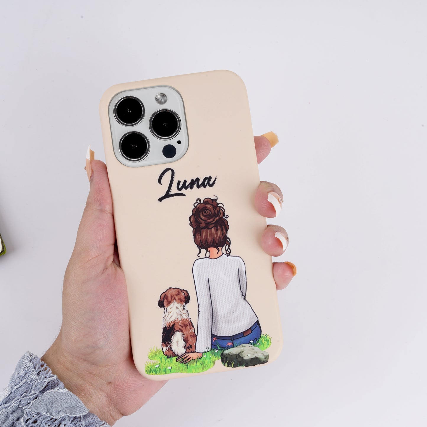 Girl With Dog Customised Slim Case