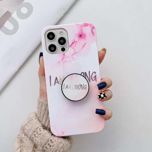 Text On Marble Slim Case Cover With Holder