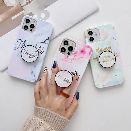 Text On Marble Slim Case Cover With Holder