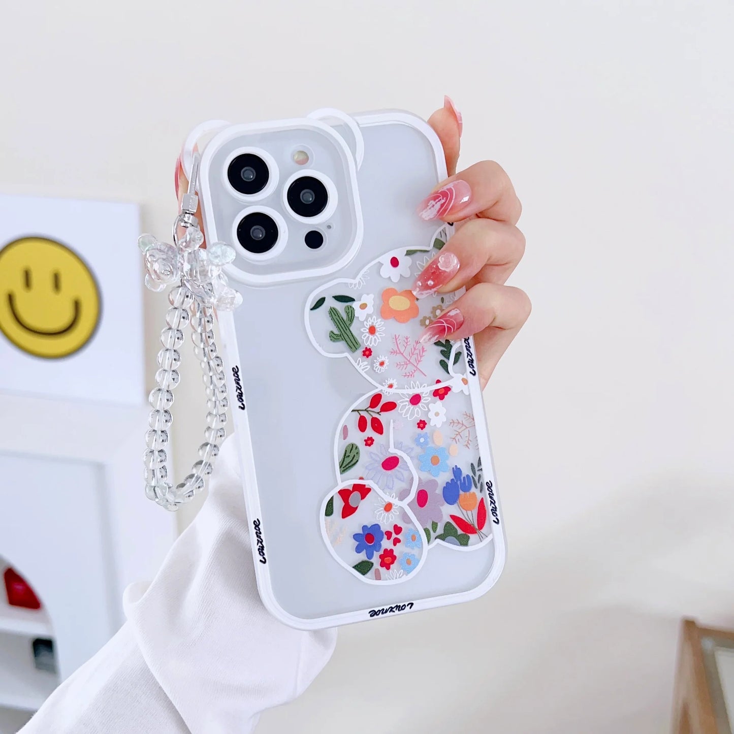 Cute Teddy Style iPhone Silicon Case with Phone Charm