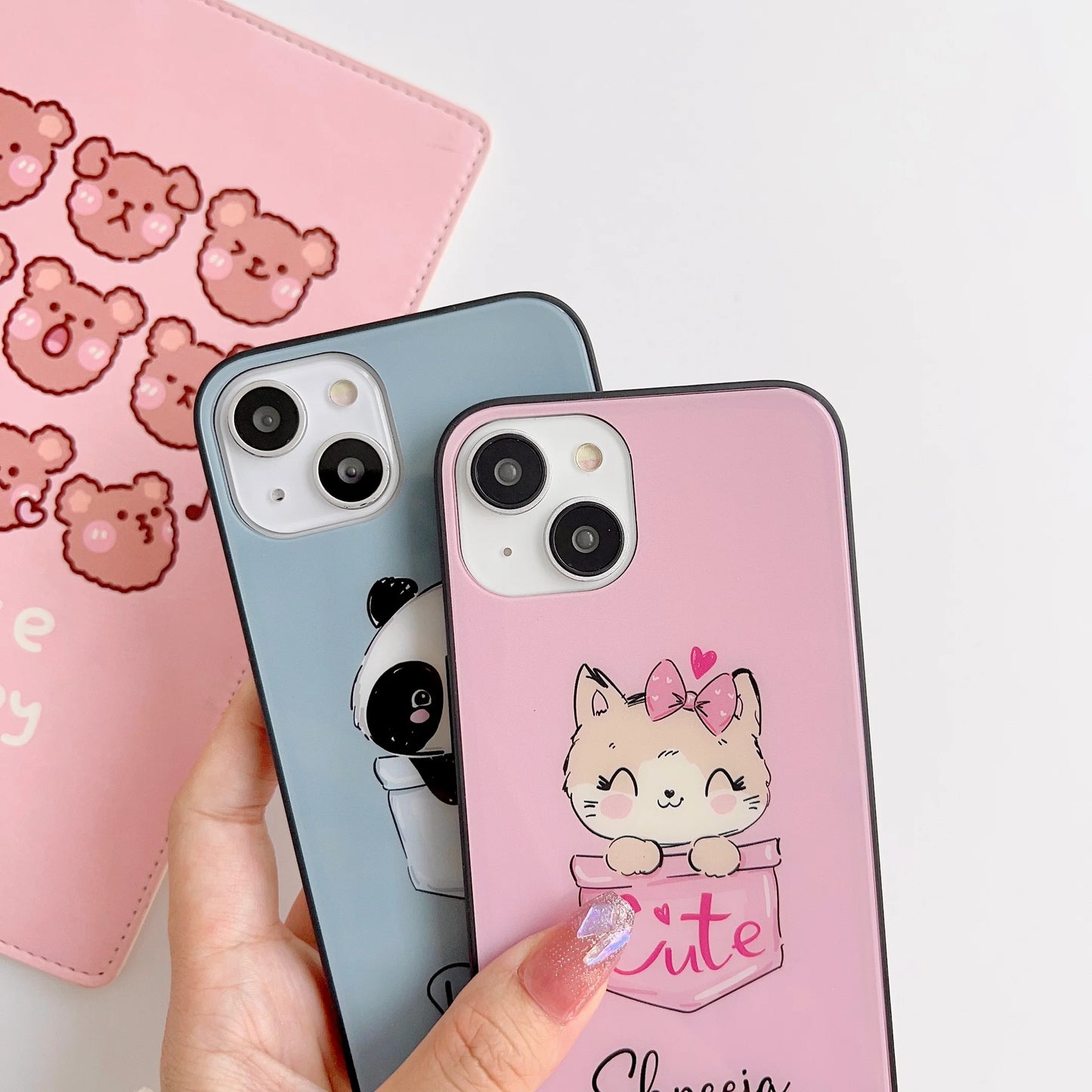 Cute Pocket Cartoon Glass Case