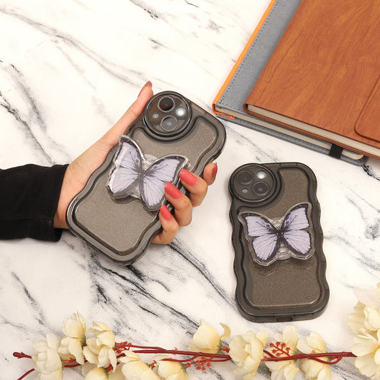 Butterfly Black With Holder Phone Case For iPhone Case