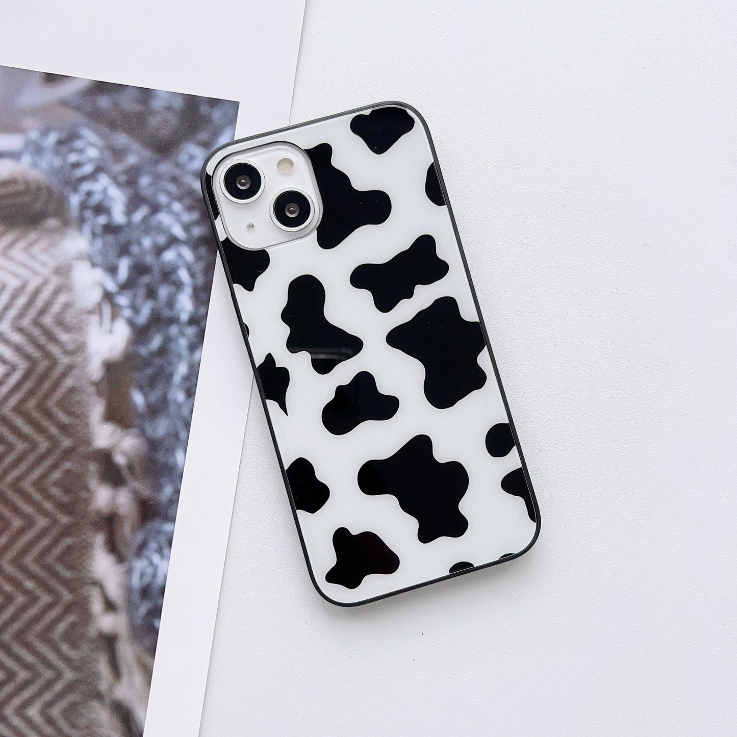 Moo Moo Pattern Glass Case Cover