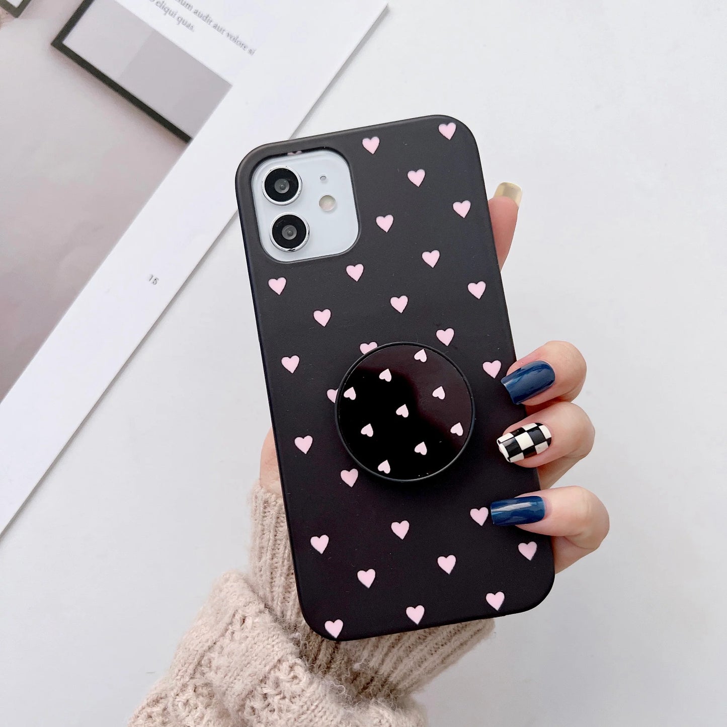 The Heart Pattern Slim Case Cover With Custom Name