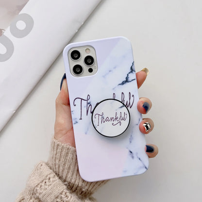 Text On Marble Slim Case Cover With Holder