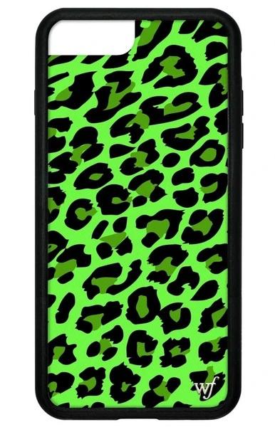 Green Leopard Design Glass Case Cover
