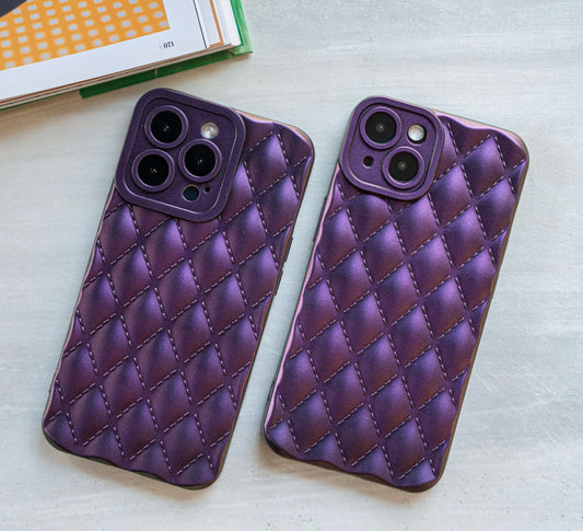 Luxury Purple Puffer Case With Camera Protection