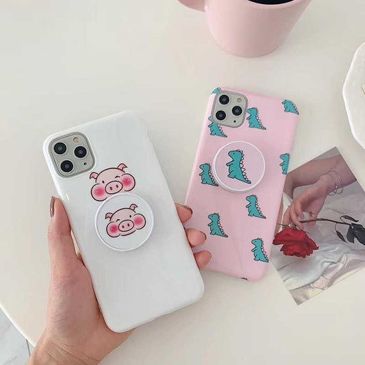 Piggy And Baby Dino Slim Case Cover With Holder
