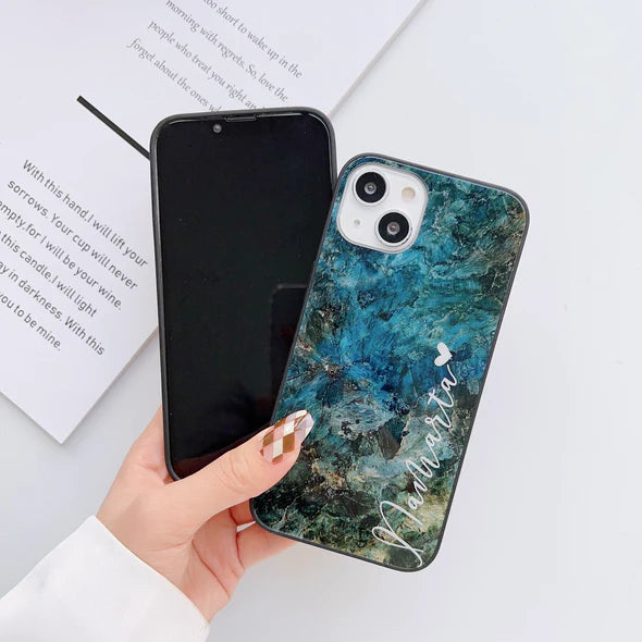 Marble Finish Glass Phone Case