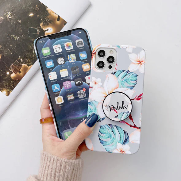 The Floral Duo Slim Case Cover With Customised Holder