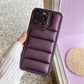 Deep Purple Puff Case with Golden Metal Camera Ring and Lens Glass