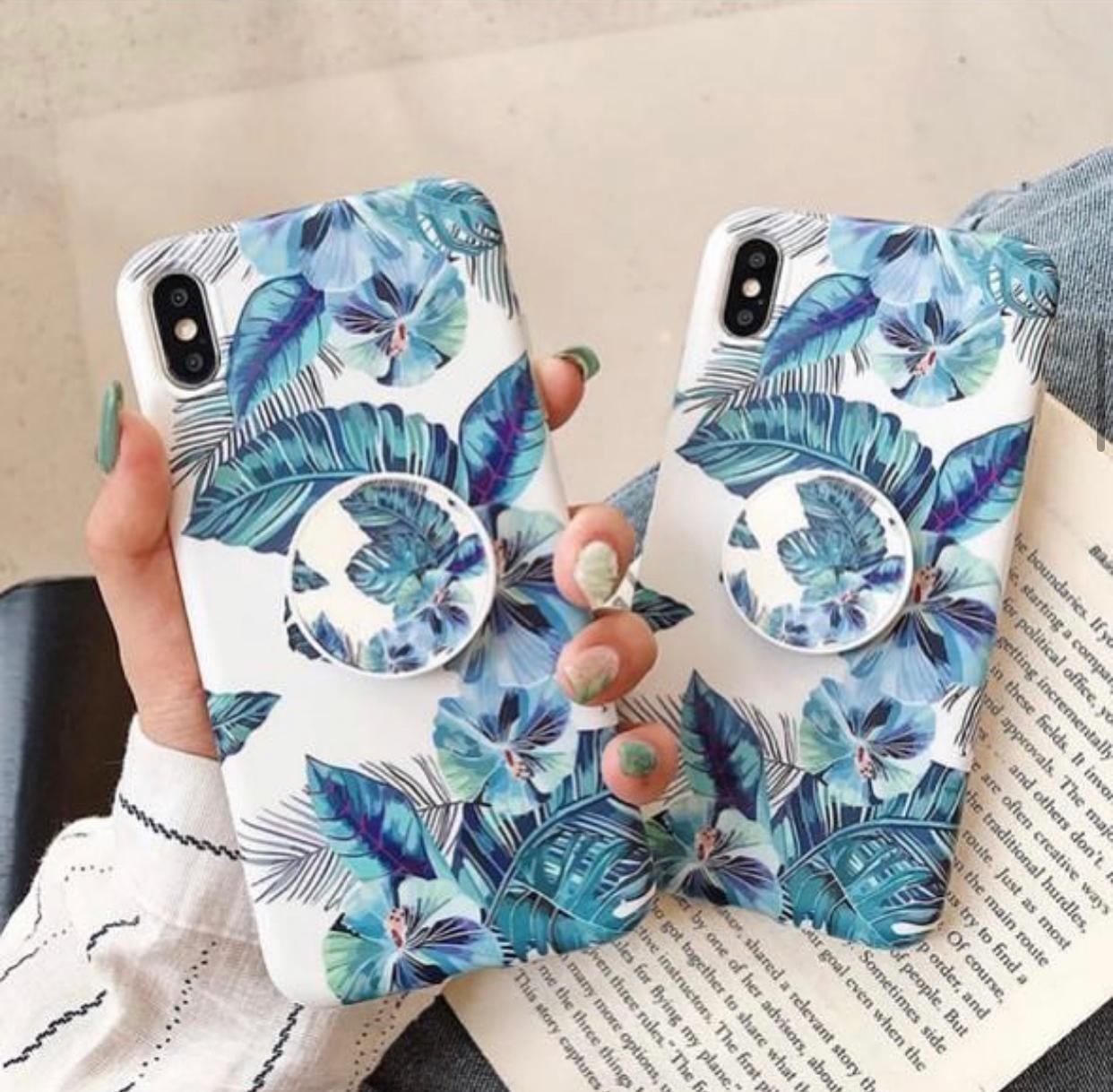 The Blue Floral Slim Case Cover With Holder
