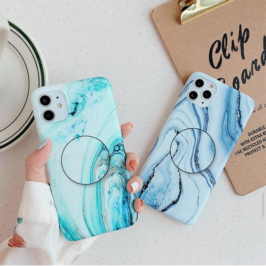 Floating Marble Slim Case Cover With Holder