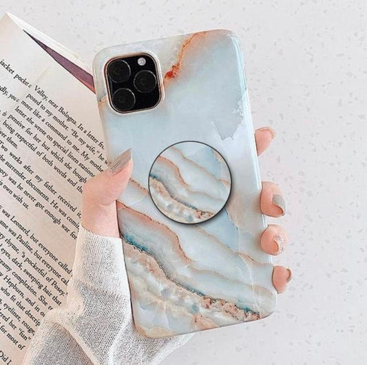 The Gray Marble Slim Case Cover With Holder