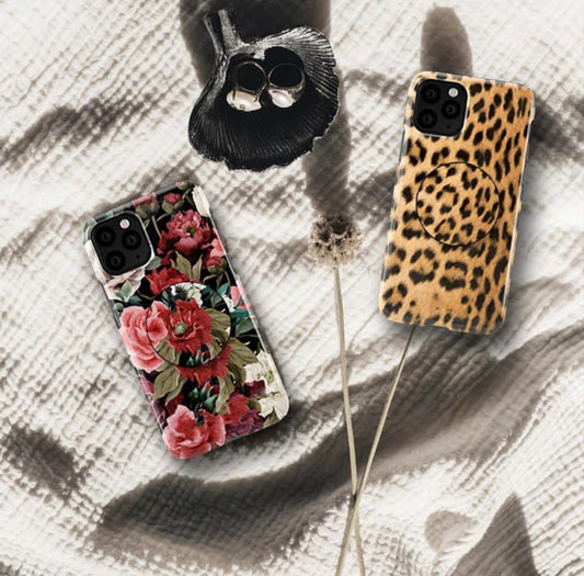 The Floral And Leopard Print Slim Case Cover With Holder