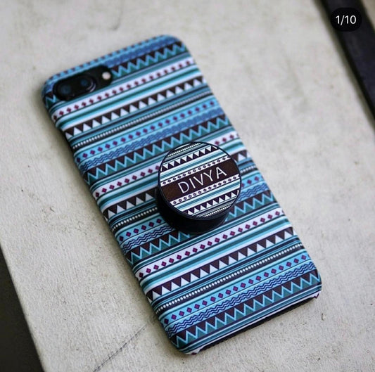 The Blue Aztec Slim Case Cover With Custom Name Holder