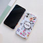 Blue Floral Slim Case Cover With Customised Holder