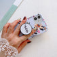 Blue Floral Slim Case Cover With Customised Holder