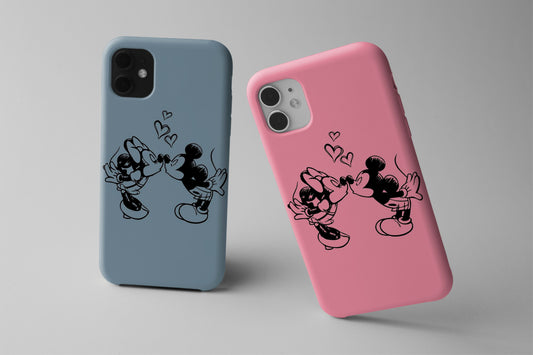 Mickey & Minnie Case Cover With Customised Holder